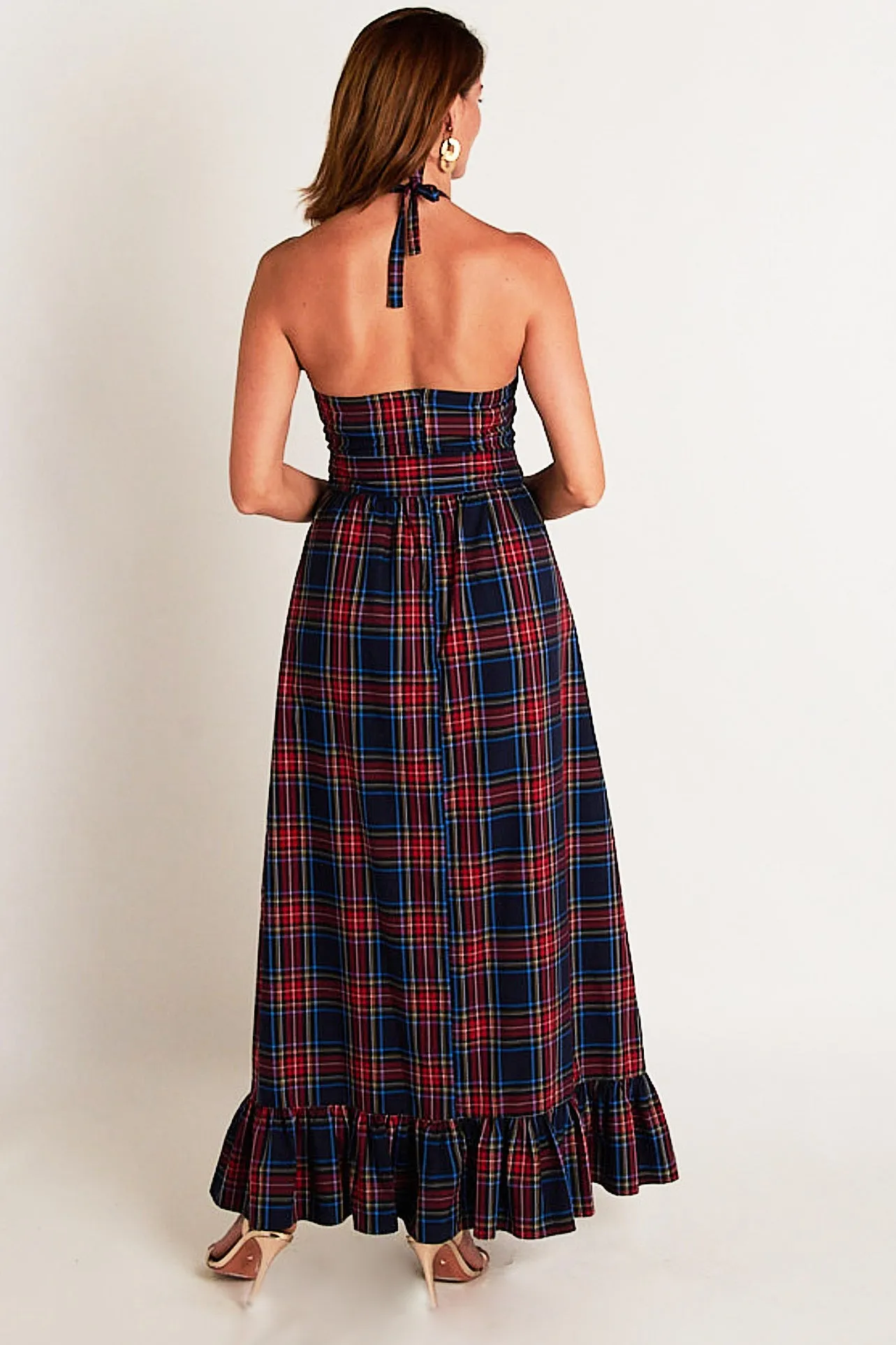 Dove Maxi - Navy Blue Plaid