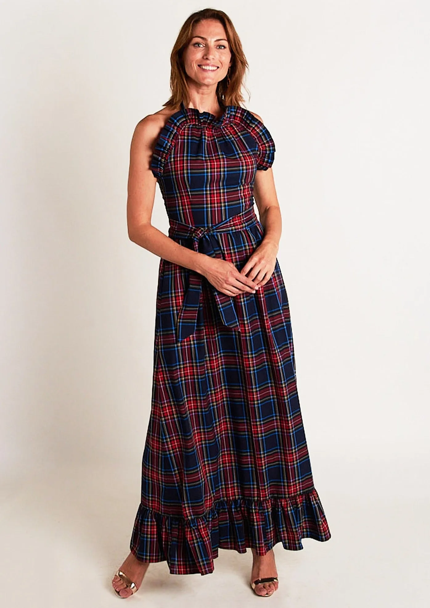 Dove Maxi - Navy Blue Plaid