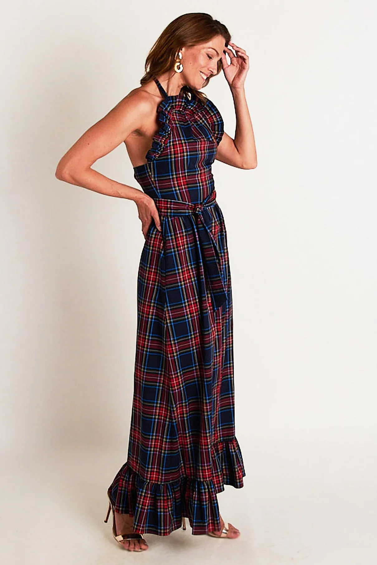 Dove Maxi - Navy Blue Plaid