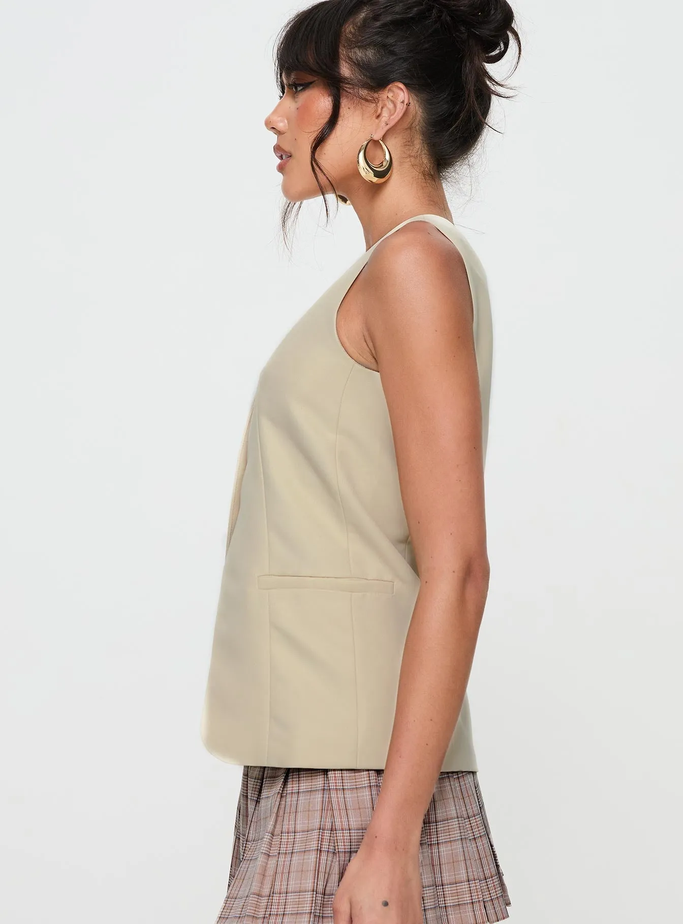 Dovesie Vest Top Beige