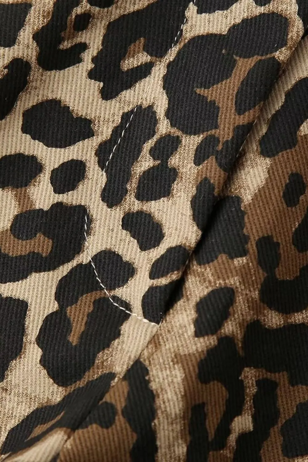 ‘Evelyn’ Vintage Leopard Print Straight-Leg Casual Shorts