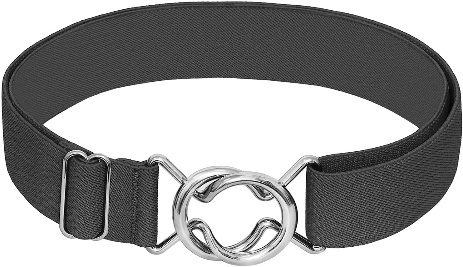 Falari Womens Stretch Belt Adjustable Web Belt Metal Buckle All Occasion Dress Belt