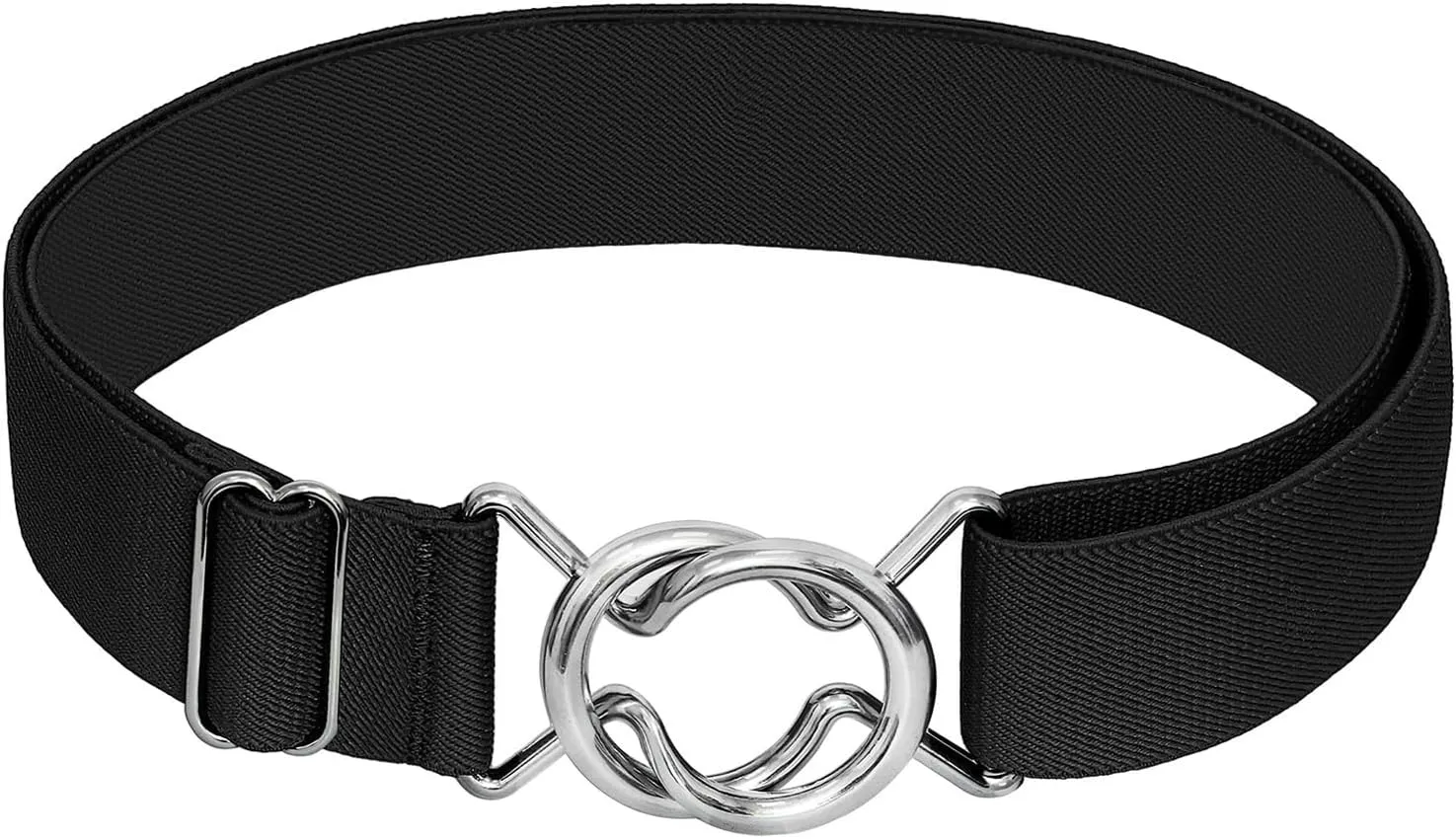 Falari Womens Stretch Belt Adjustable Web Belt Metal Buckle All Occasion Dress Belt