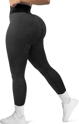 GILLYA Butt Lift Yoga Pants Seamless Ruched Butt Leggings Butt Lift Textured Anti-Cellulite Booty Lifting TIK Tok Leggings