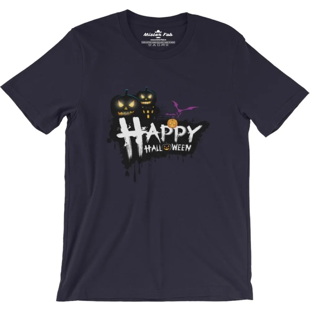 Happy Halloween round Neck T-Shirts