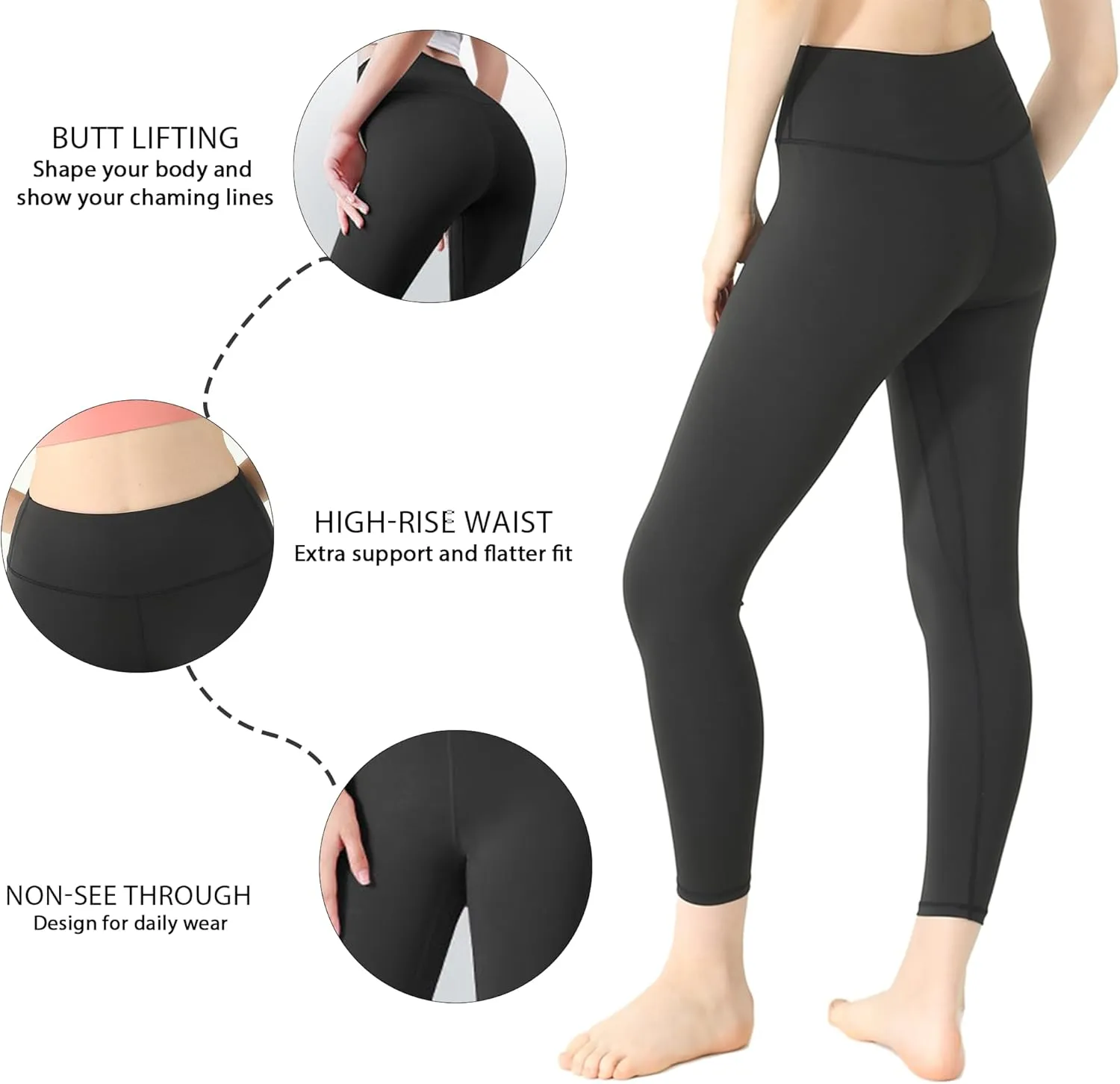 High Waisted Leggings for Woman, Women's Yoga Legging Soft Through Workout Athletic Running Yoga Pants for Woman