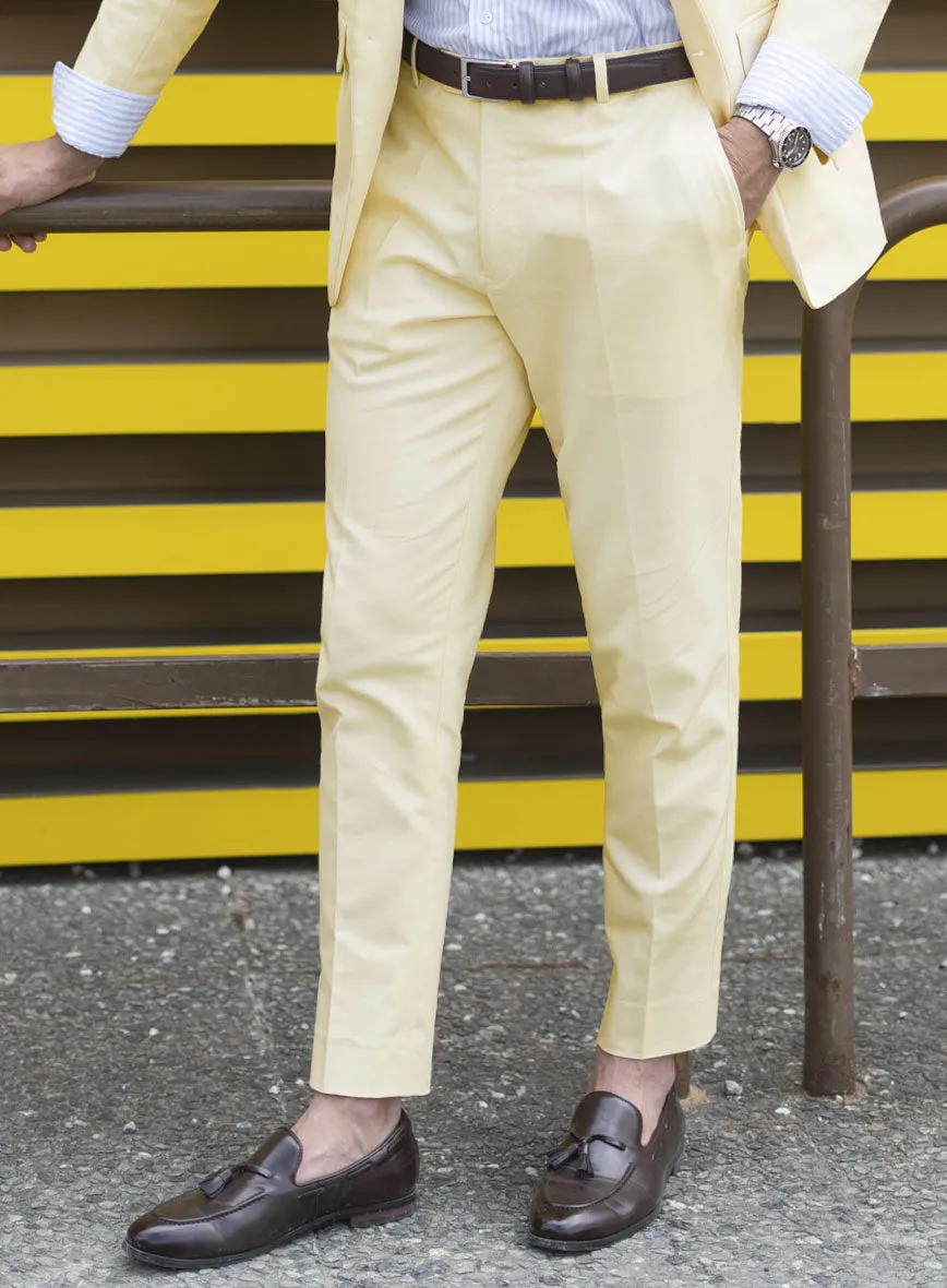 Italian Ivory Cotton Stretch Pants