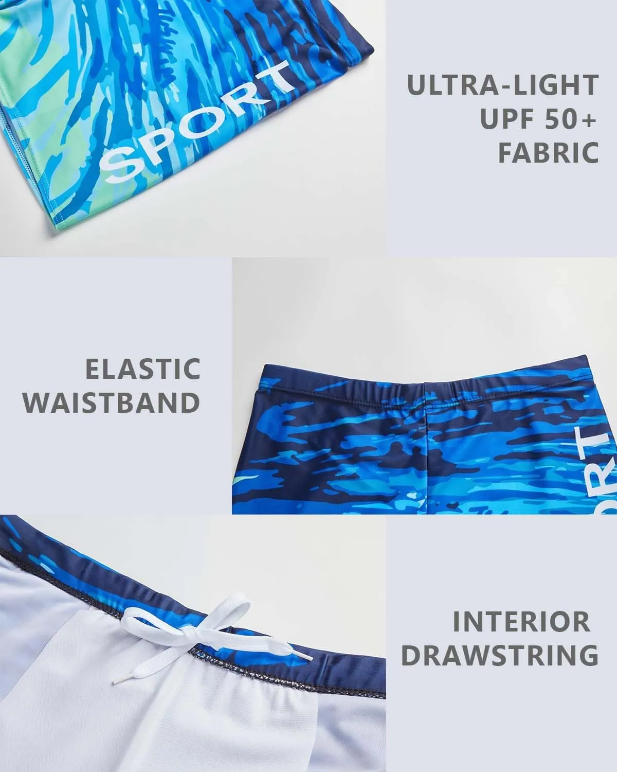 KANAV 4 Pack Men's Athletic Swim Jammers Quick Dry Square Leg Swim Briefs Competitive Swimsuit