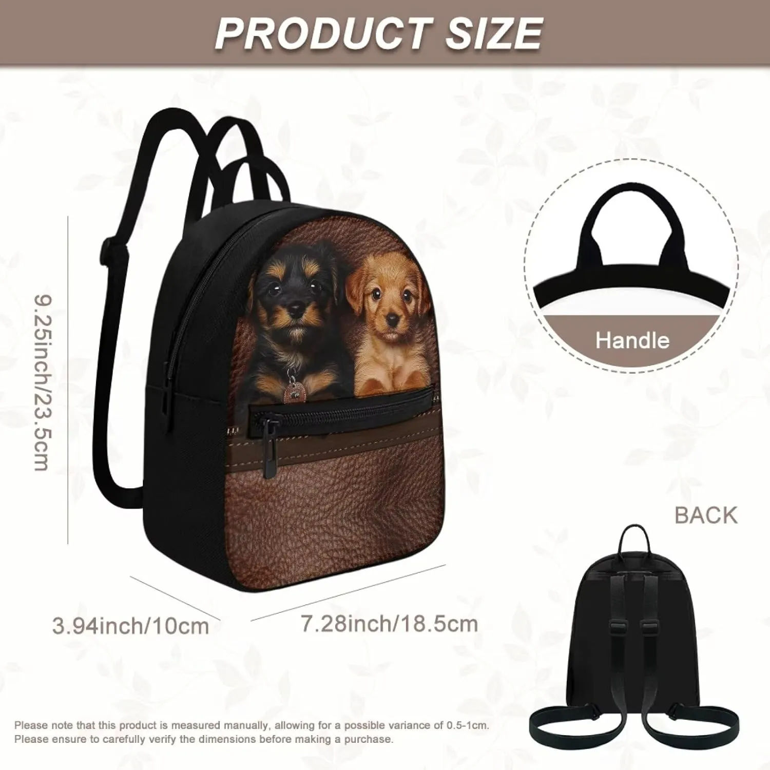Kawaii Dog Small Diaper Bag for Women Men Lightweight Backpack Purse with Adjustable Shoulder Strap Carrying Shoulder Bags Portable Daypack for School Travel Wark Walk