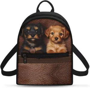 Kawaii Dog Small Diaper Bag for Women Men Lightweight Backpack Purse with Adjustable Shoulder Strap Carrying Shoulder Bags Portable Daypack for School Travel Wark Walk
