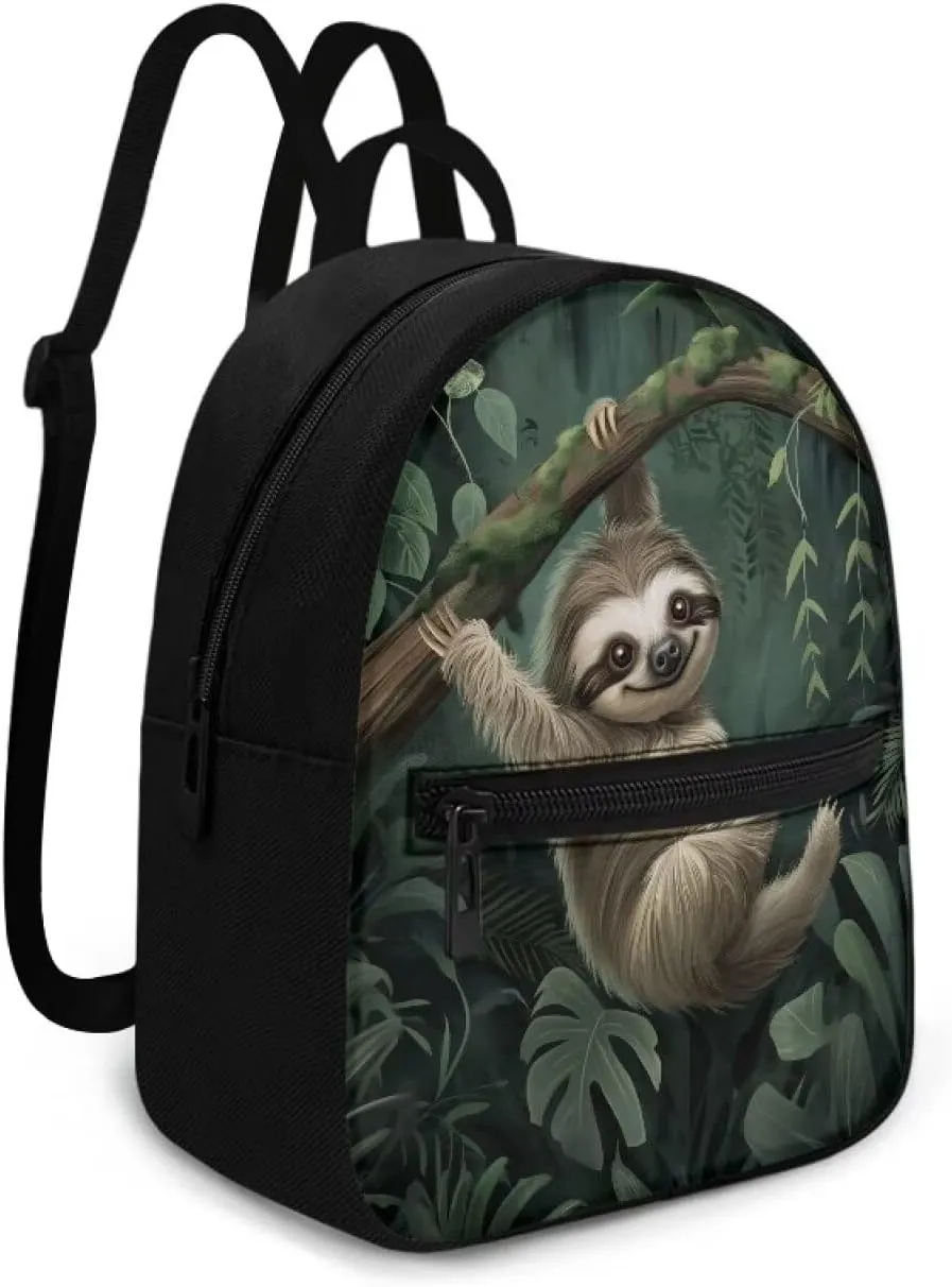 Koala Backpack Purse for Women Men PU Polyester Mini Bags with Zipper Multiple Pockets Carrying Tote Bag for College Gym Library Office Personalized Gifts for Teens