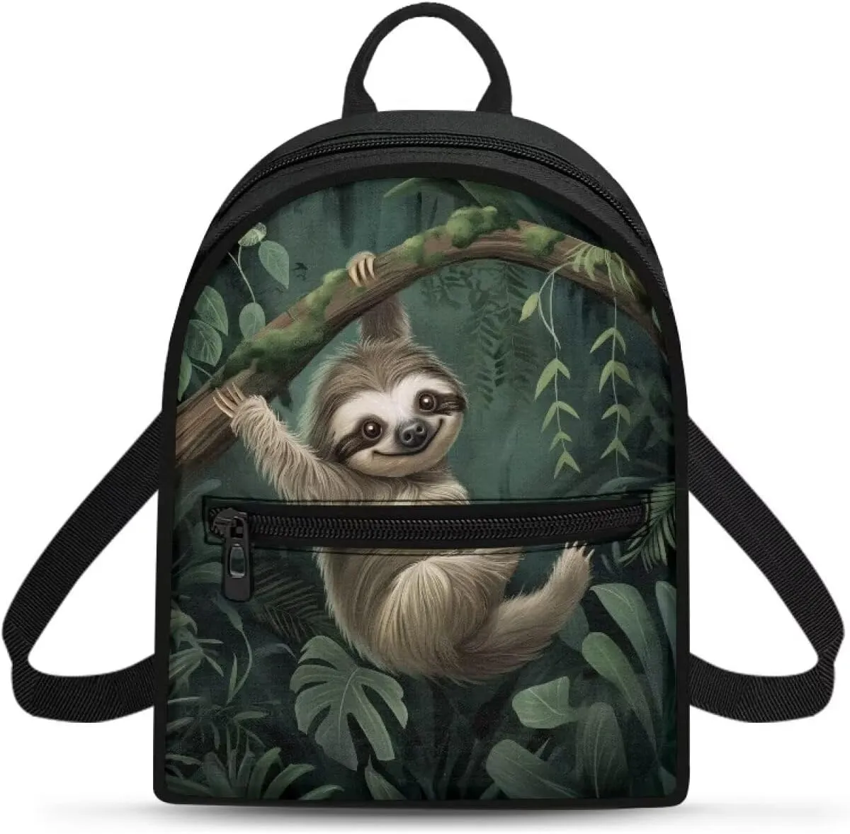 Koala Backpack Purse for Women Men PU Polyester Mini Bags with Zipper Multiple Pockets Carrying Tote Bag for College Gym Library Office Personalized Gifts for Teens