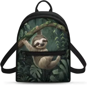 Koala Backpack Purse for Women Men PU Polyester Mini Bags with Zipper Multiple Pockets Carrying Tote Bag for College Gym Library Office Personalized Gifts for Teens