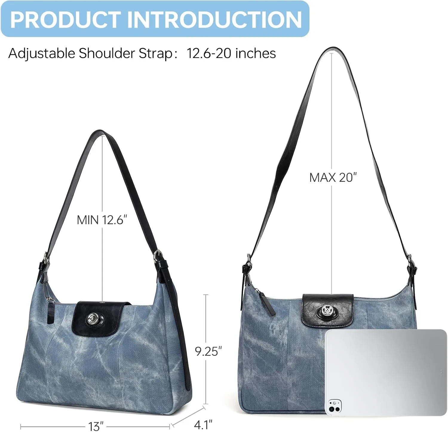 LA FESTIN Leather Purse Shoulder Bag for Women Large Capacity Crossbody Hobo Designer Tote with Adjustable Strap