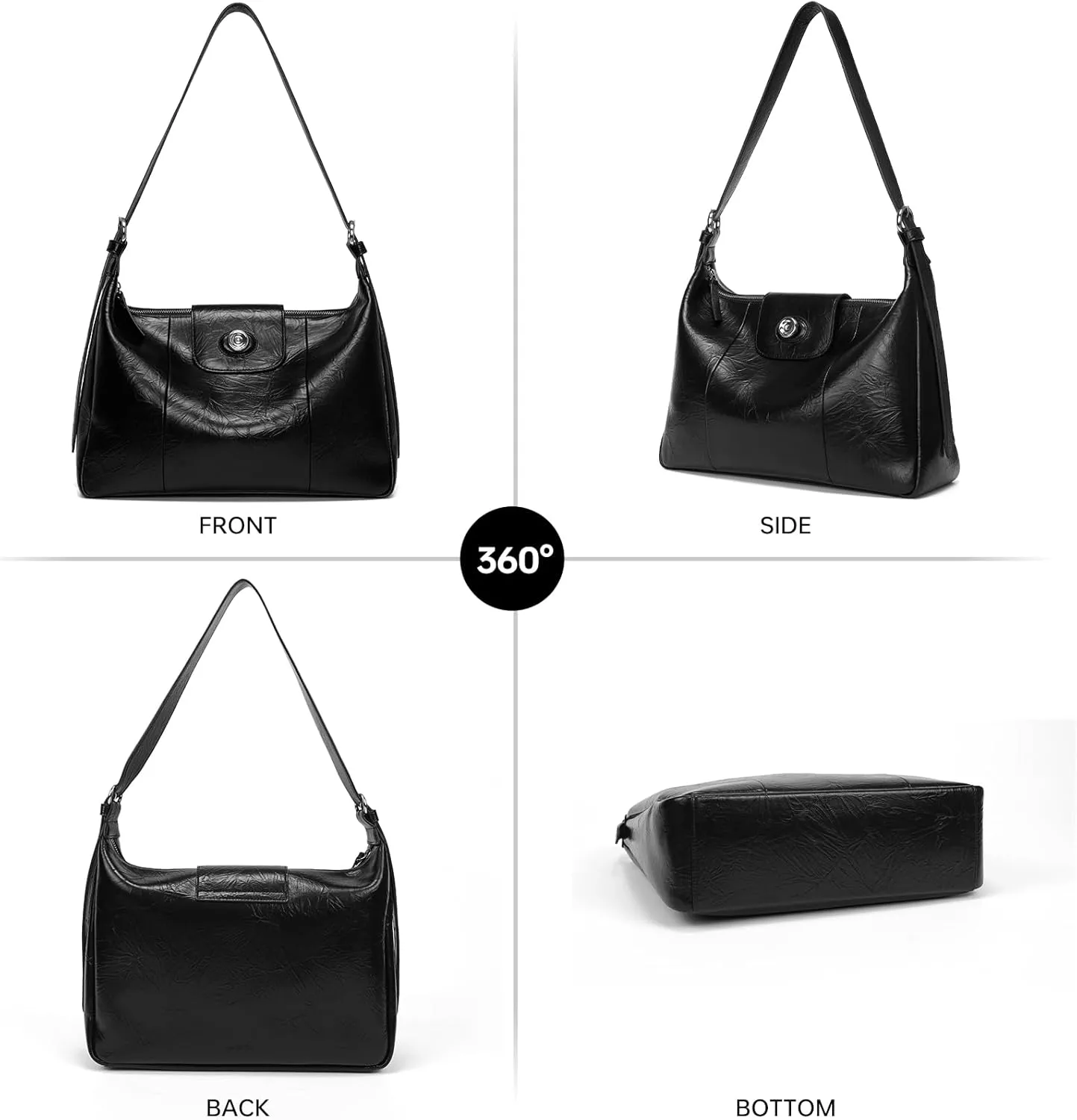 LA FESTIN Leather Purse Shoulder Bag for Women Large Capacity Crossbody Hobo Designer Tote with Adjustable Strap