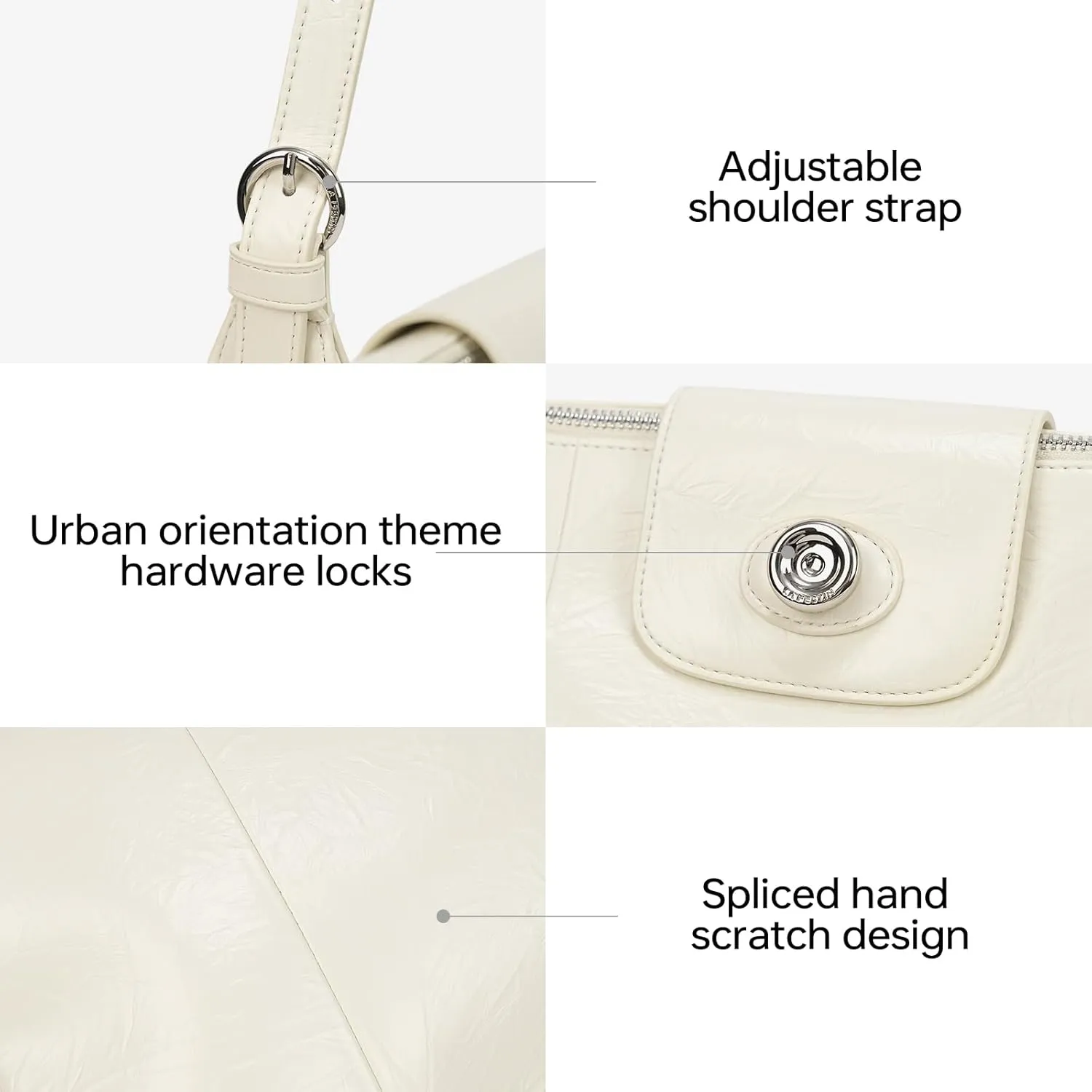 LA FESTIN Leather Purse Shoulder Bag for Women Large Capacity Crossbody Hobo Designer Tote with Adjustable Strap