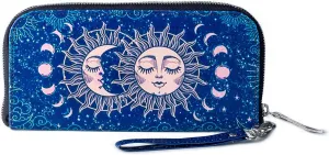 Leather Clutch Purse For Women,Slim Wristlet Handbag Zipper Closure,All Occasion Casual Party Clutch Multicompartment