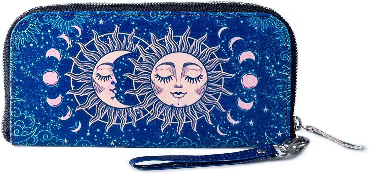 Leather Clutch Purse For Women,Slim Wristlet Handbag Zipper Closure,All Occasion Casual Party Clutch Multicompartment