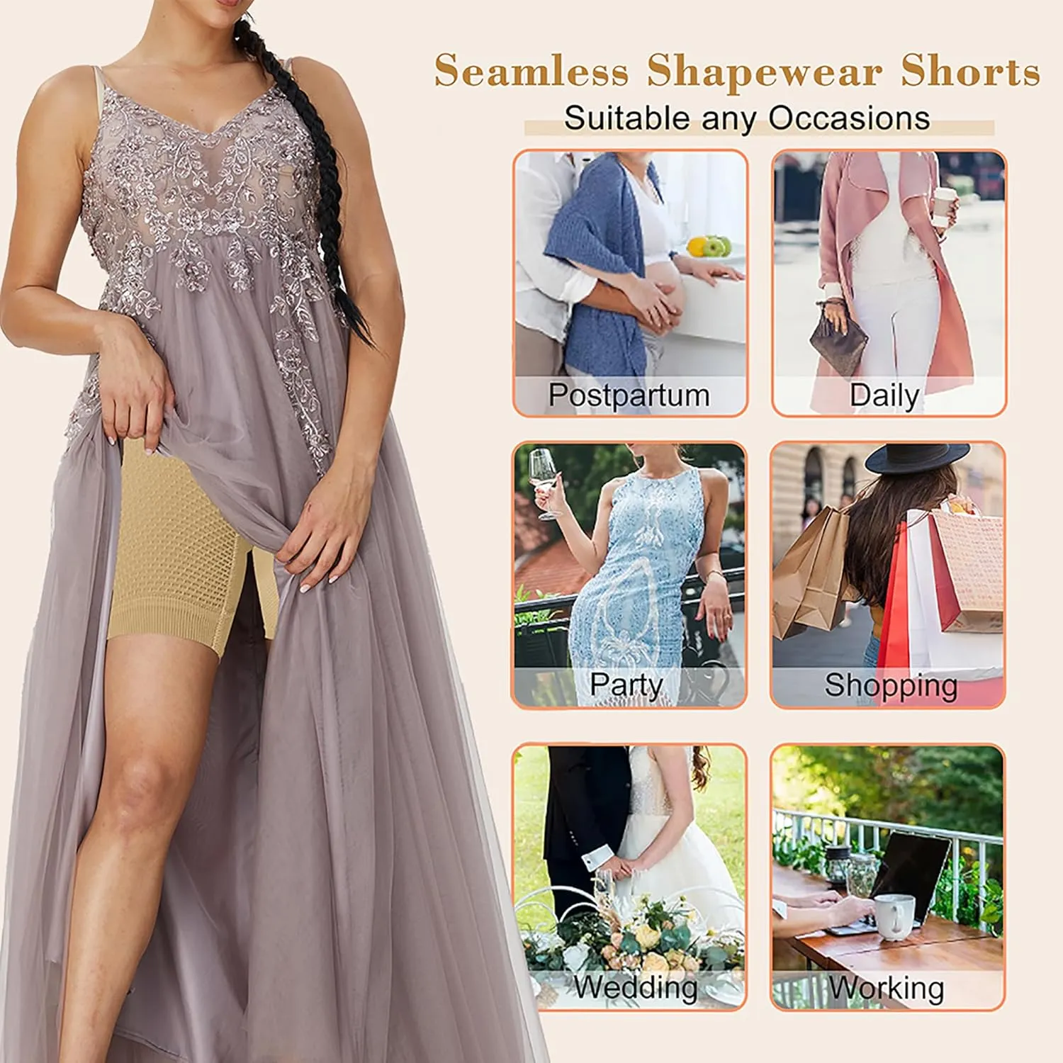 Lelinta Shapewear Shorts For Women Tummy Control High Waist Body Shaper Compression Thigh Slimmer Butt Lifter Panties