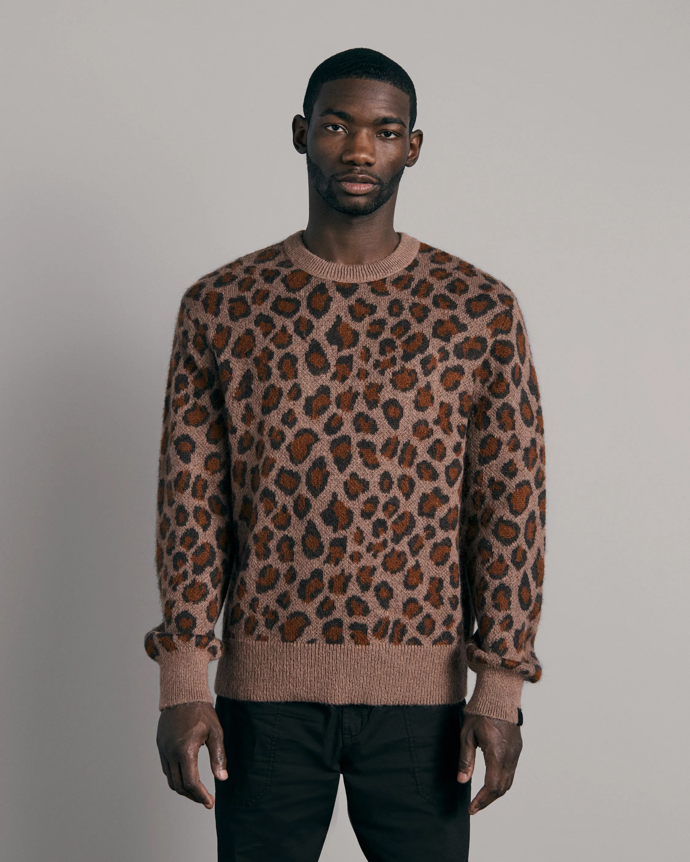 Leopard Mohair Damon Crew
