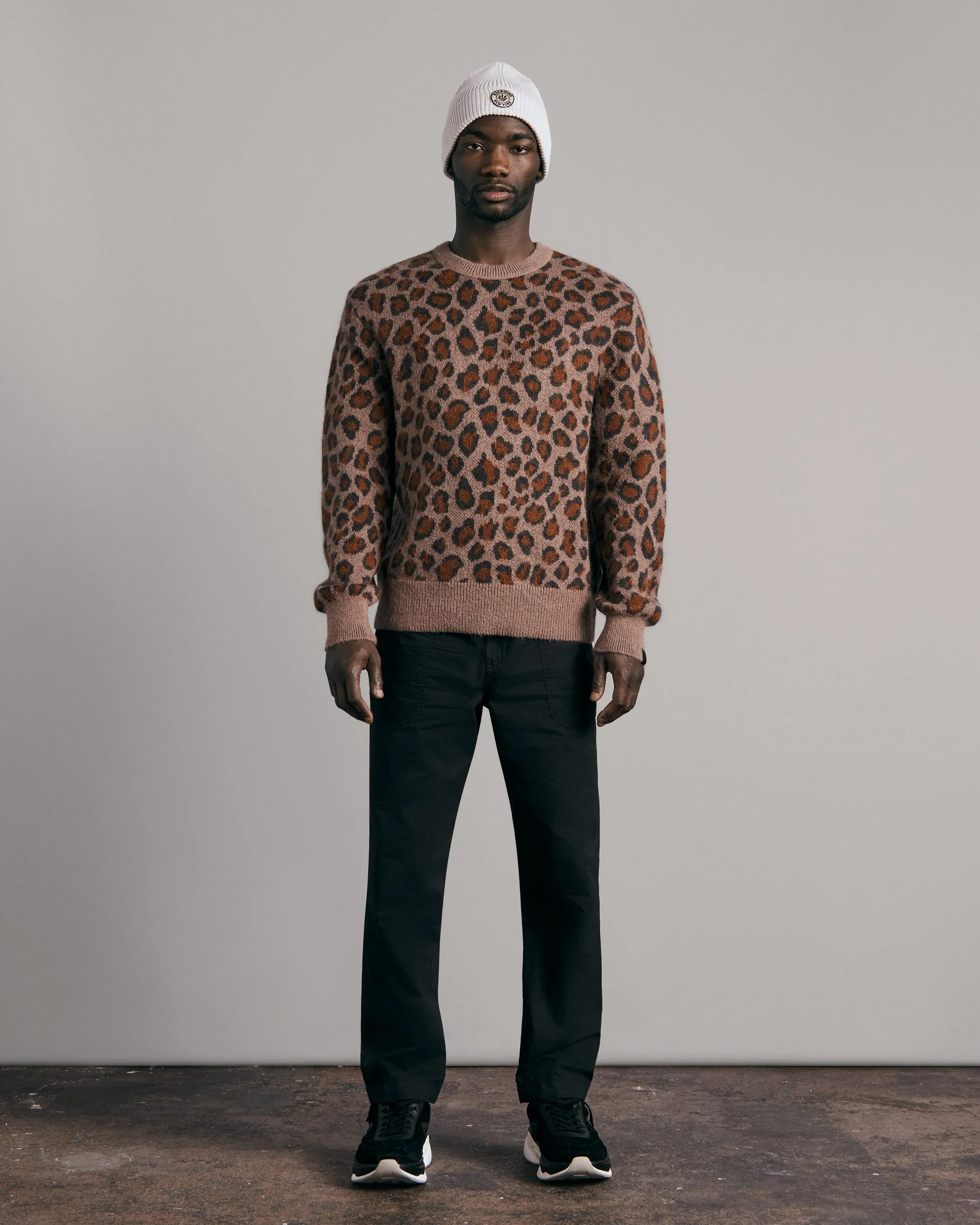 Leopard Mohair Damon Crew