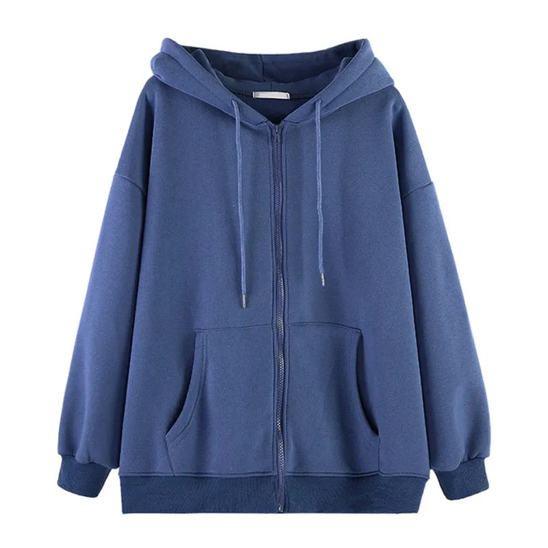 Letter Printed Zip Up Hoodies Women Grunge Punk Hooded Jackets Coats Y2k Oversized Retro Streetwear Sweatshirts