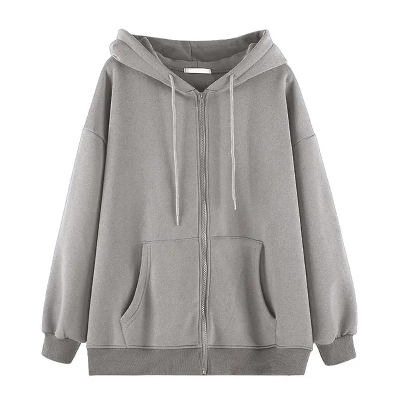 Letter Printed Zip Up Hoodies Women Grunge Punk Hooded Jackets Coats Y2k Oversized Retro Streetwear Sweatshirts