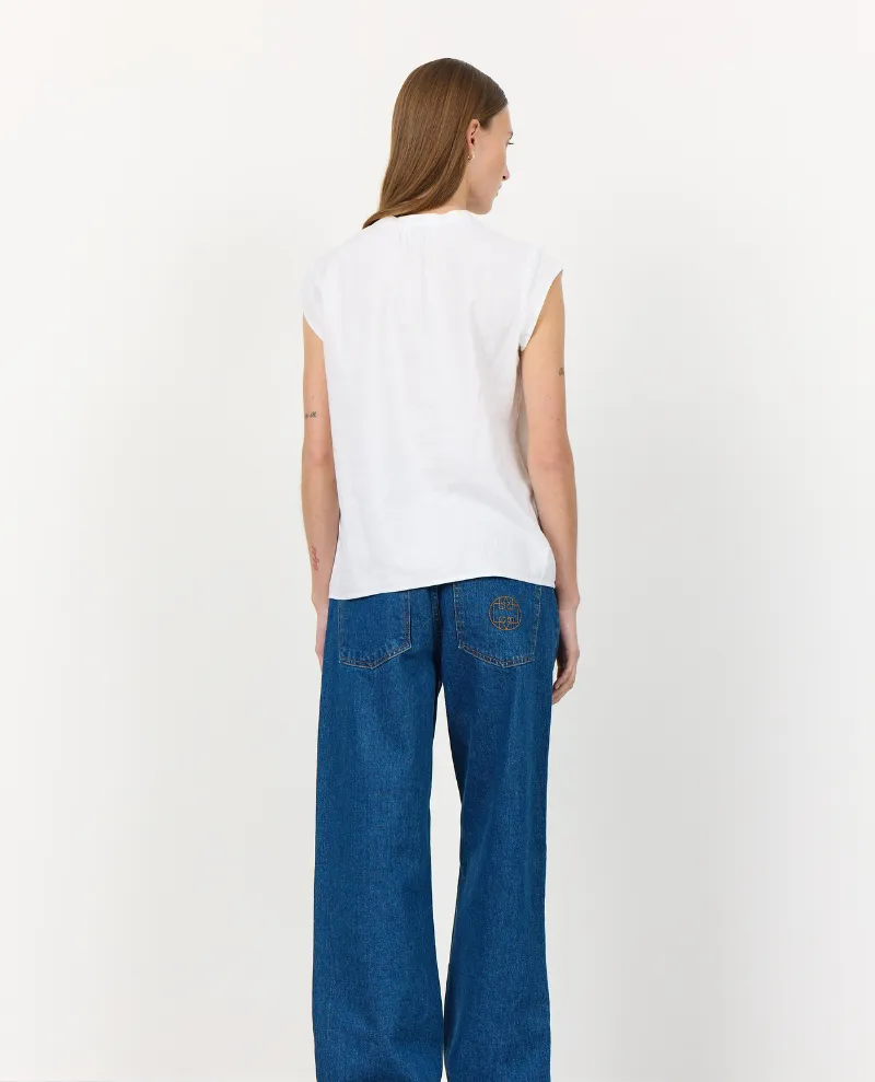 Levete Room Naja White Linen Top