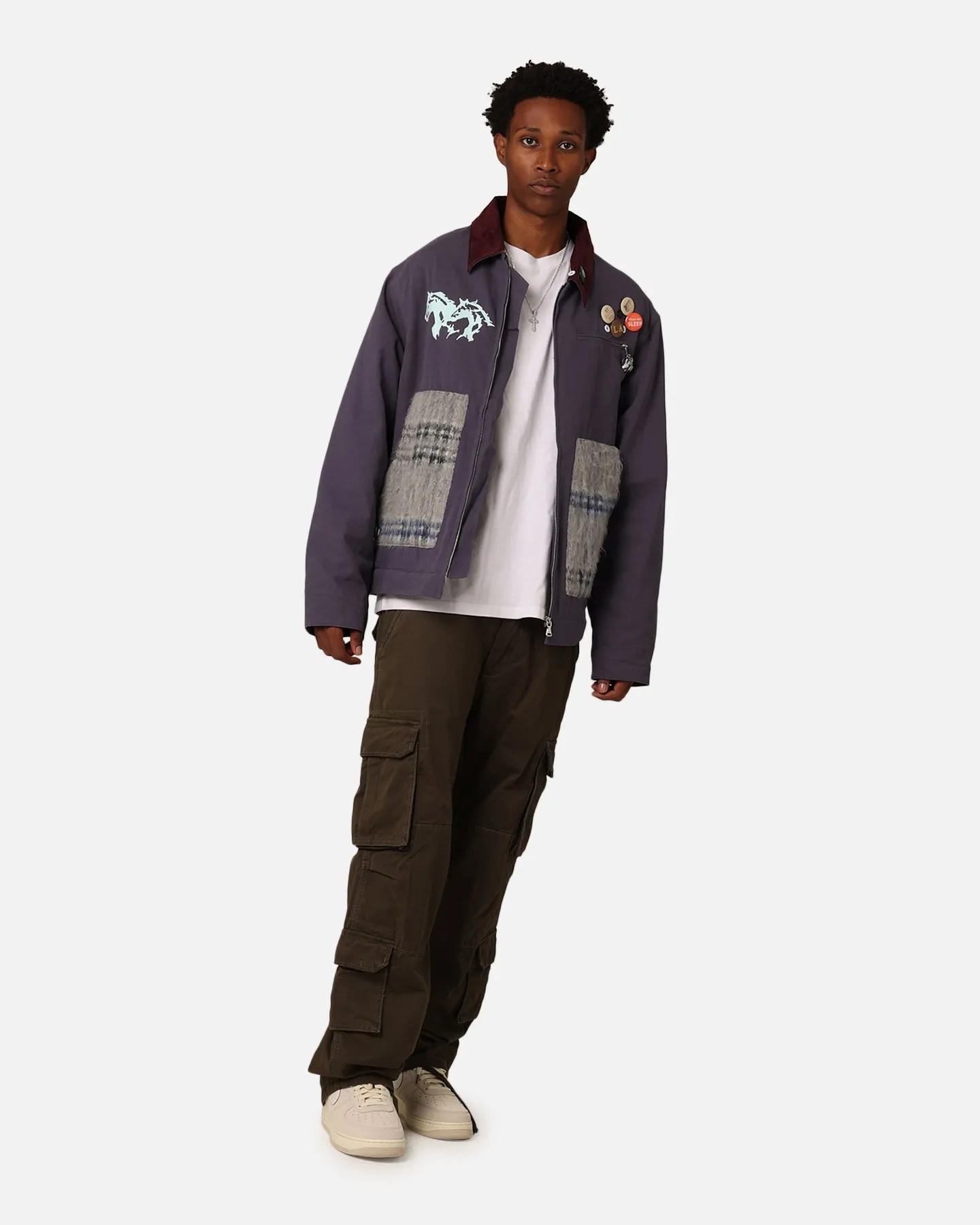 Lifted Anchors "Relly" Mohair Work Jacket Navy/Mohair