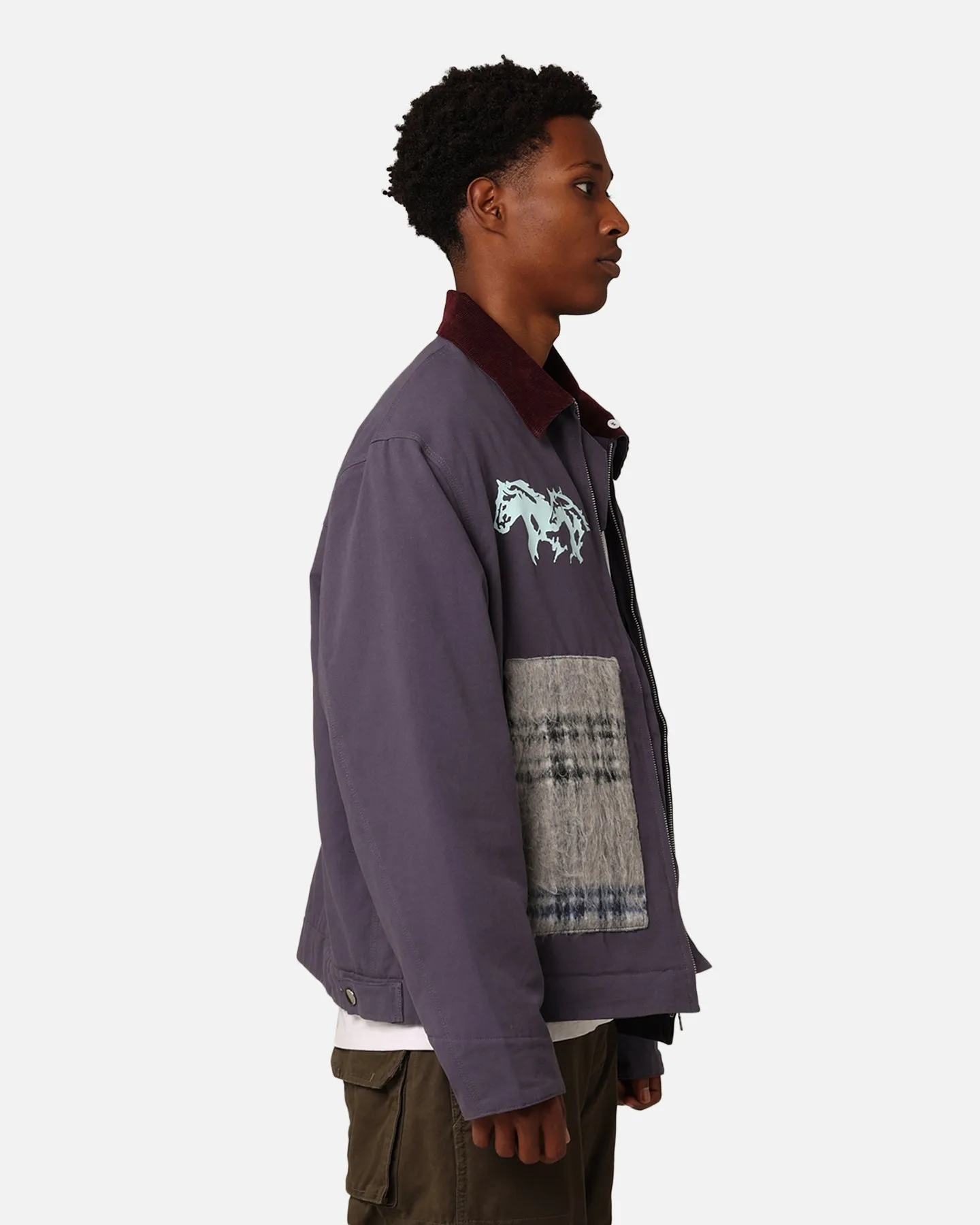 Lifted Anchors "Relly" Mohair Work Jacket Navy/Mohair