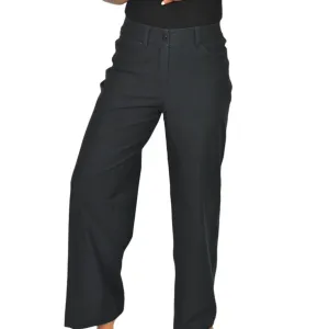 Lululemon City Sleek Pants Black Five Pocket Wide Leg High Rise Cotton Blend Activewear Unlined Size 27