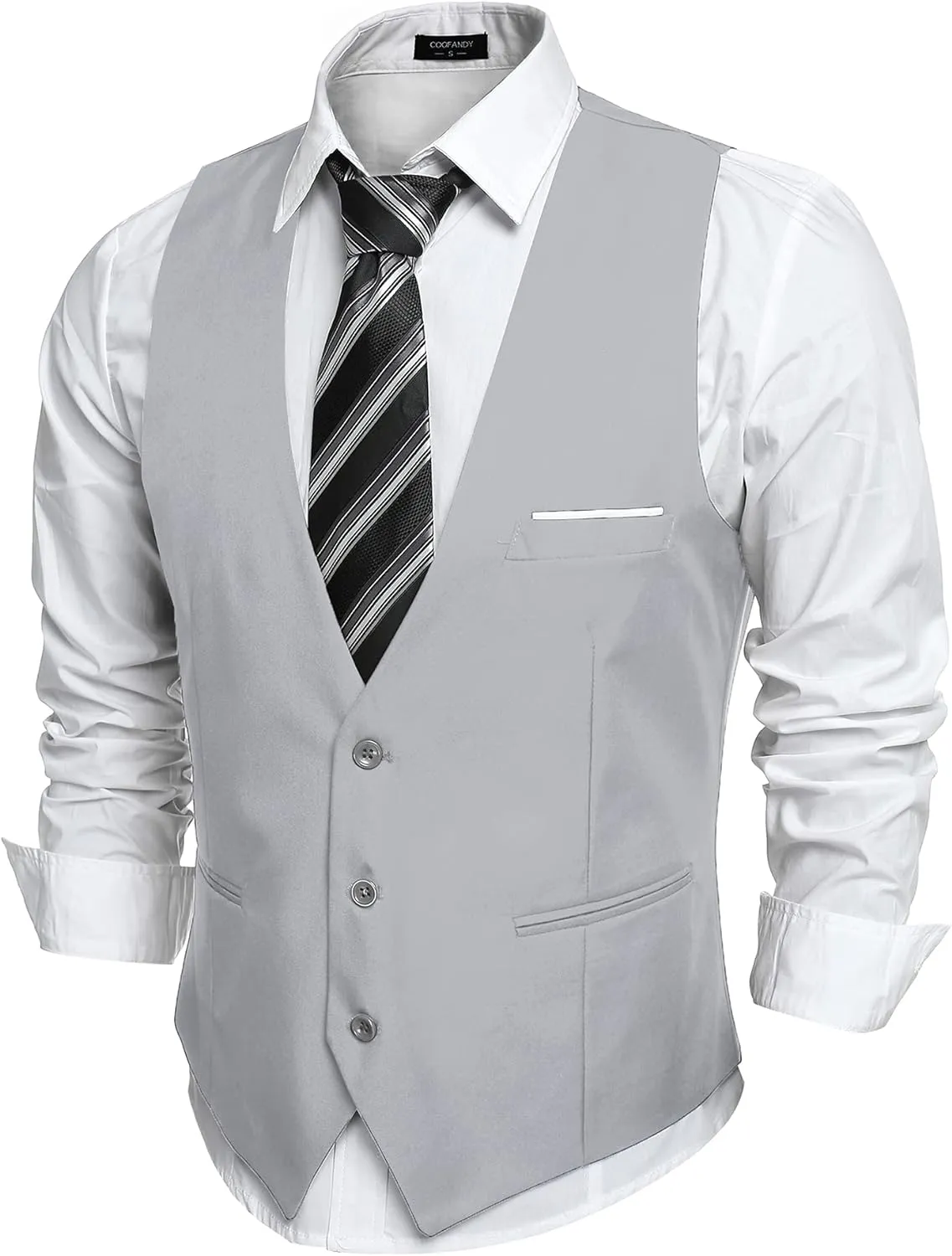 Men's Black Sleeveless Formal Slim Fit Suit Vest