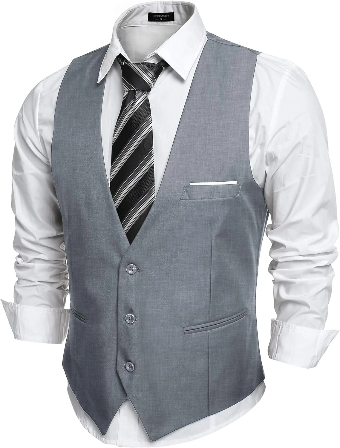 Men's Black Sleeveless Formal Slim Fit Suit Vest