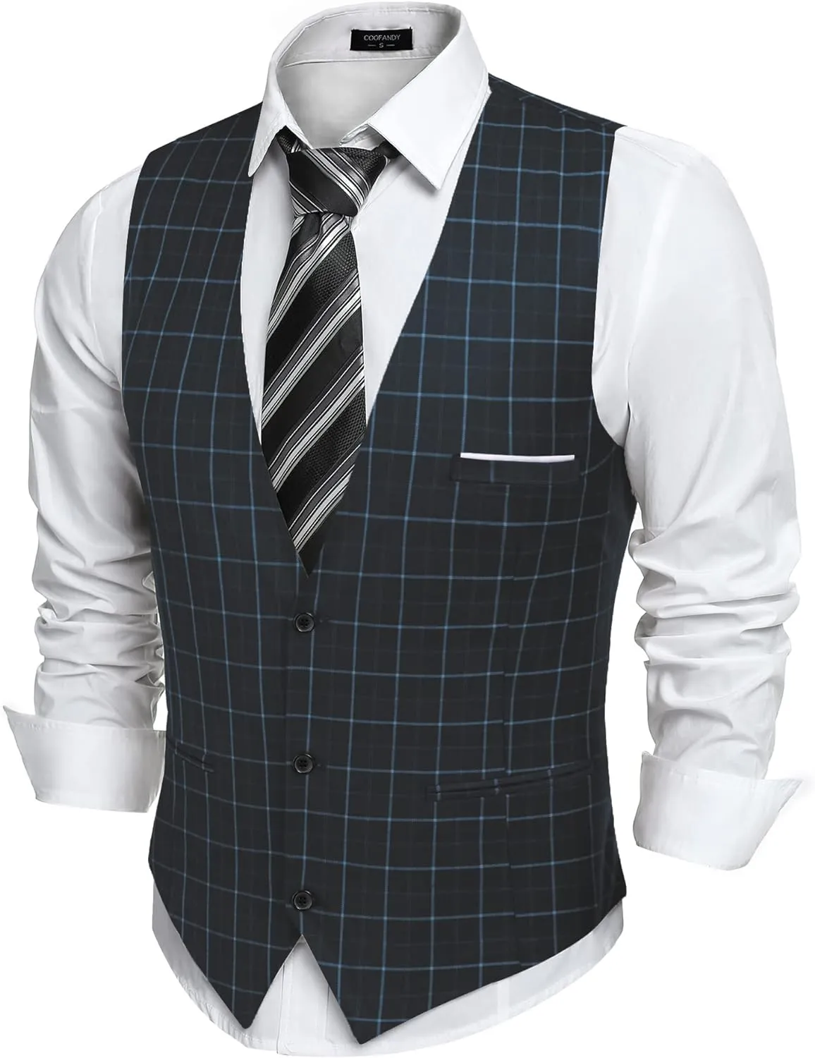 Men's Black Sleeveless Formal Slim Fit Suit Vest
