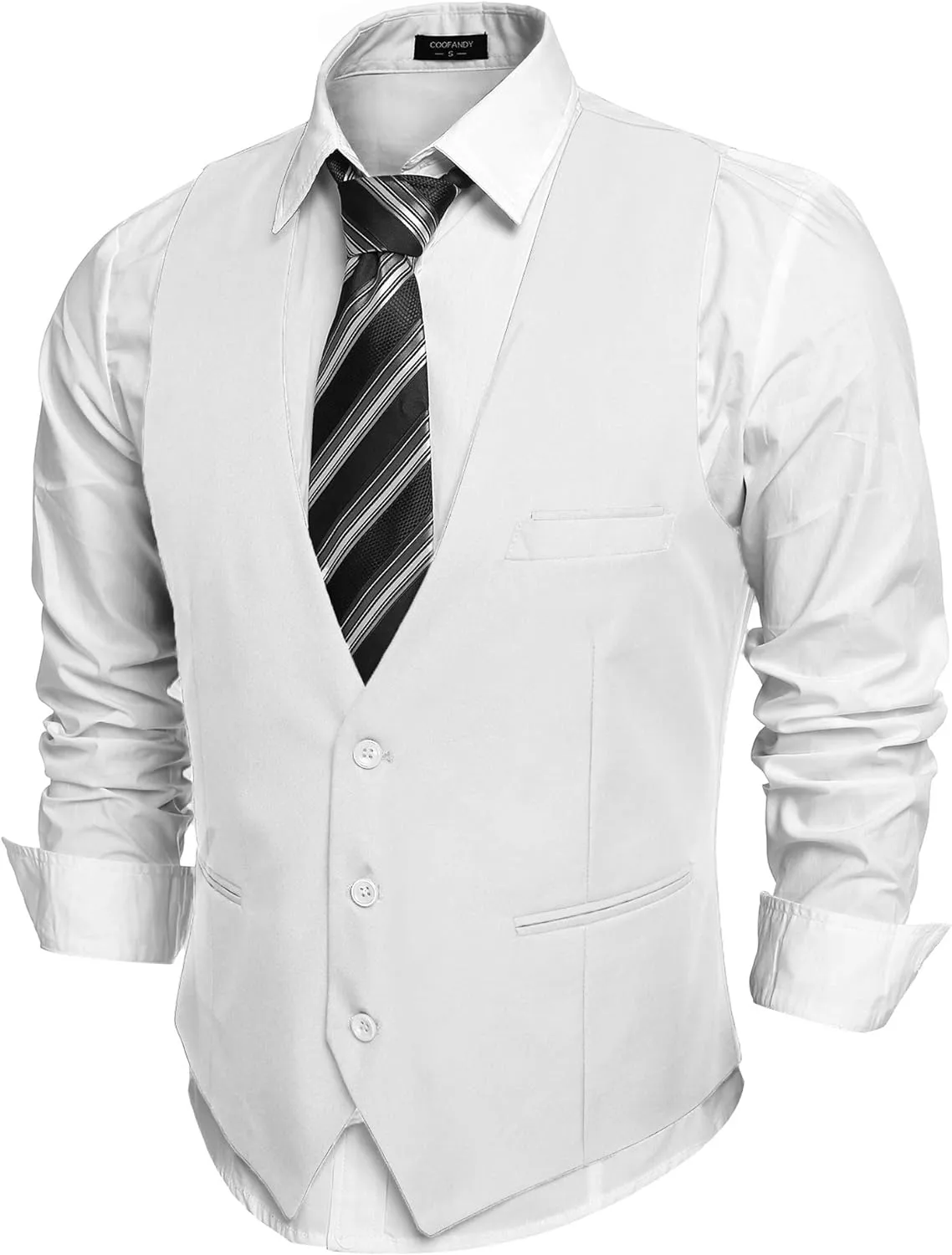 Men's Black Sleeveless Formal Slim Fit Suit Vest