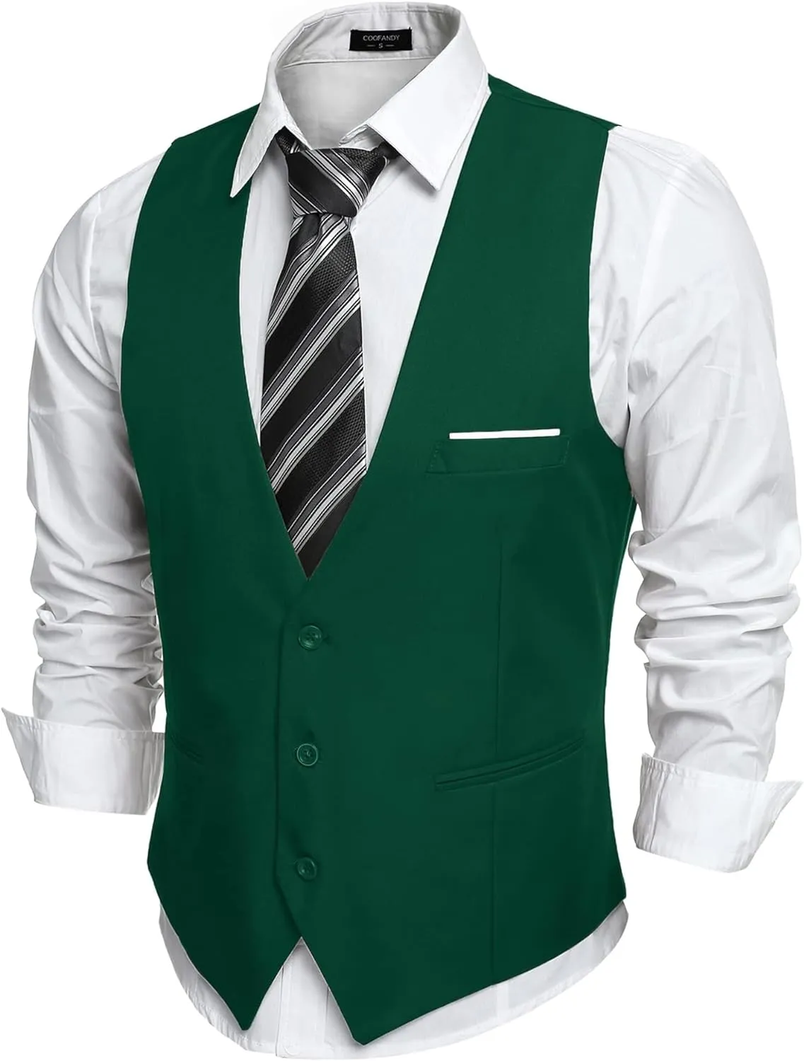 Men's Black Sleeveless Formal Slim Fit Suit Vest