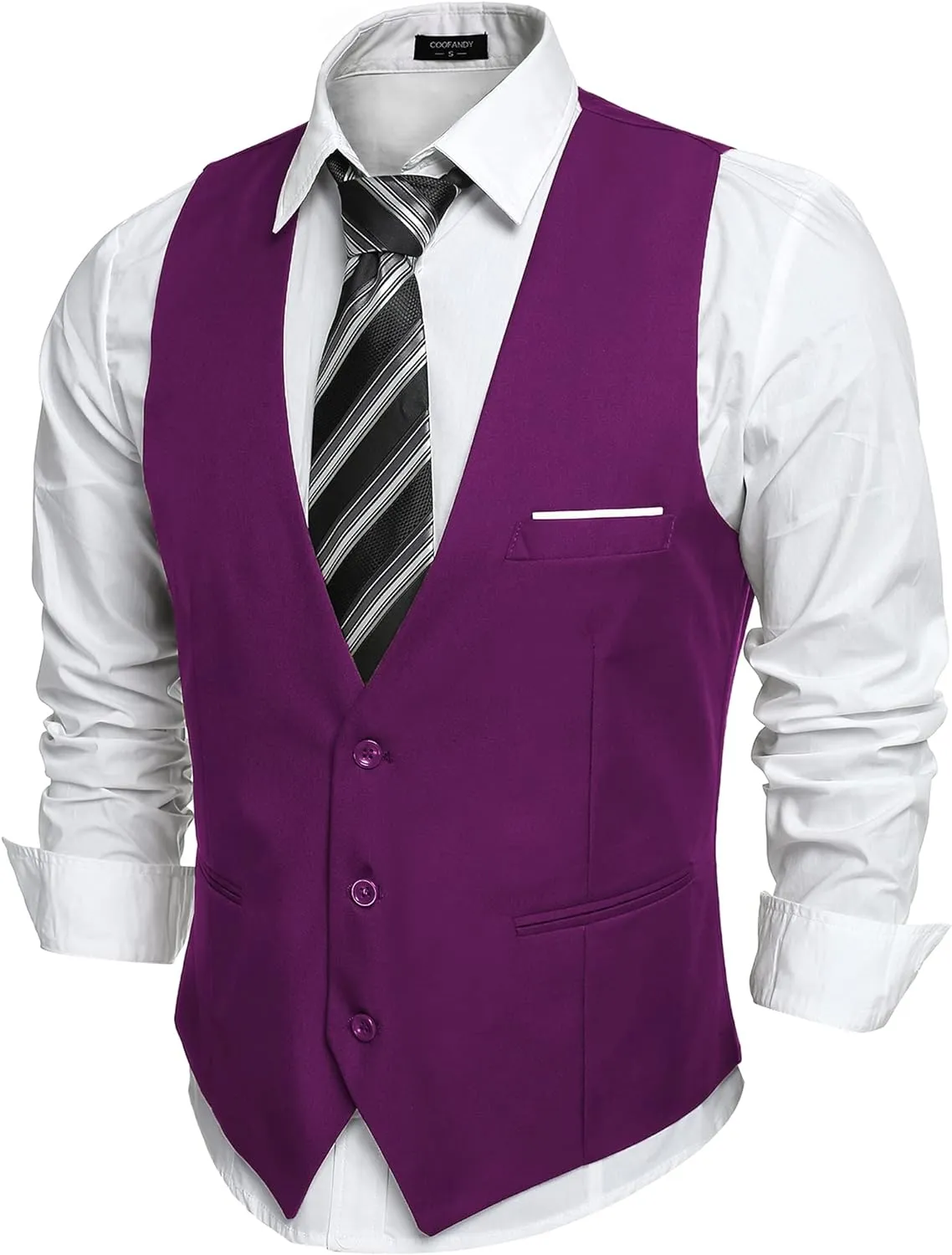 Men's Black Sleeveless Formal Slim Fit Suit Vest