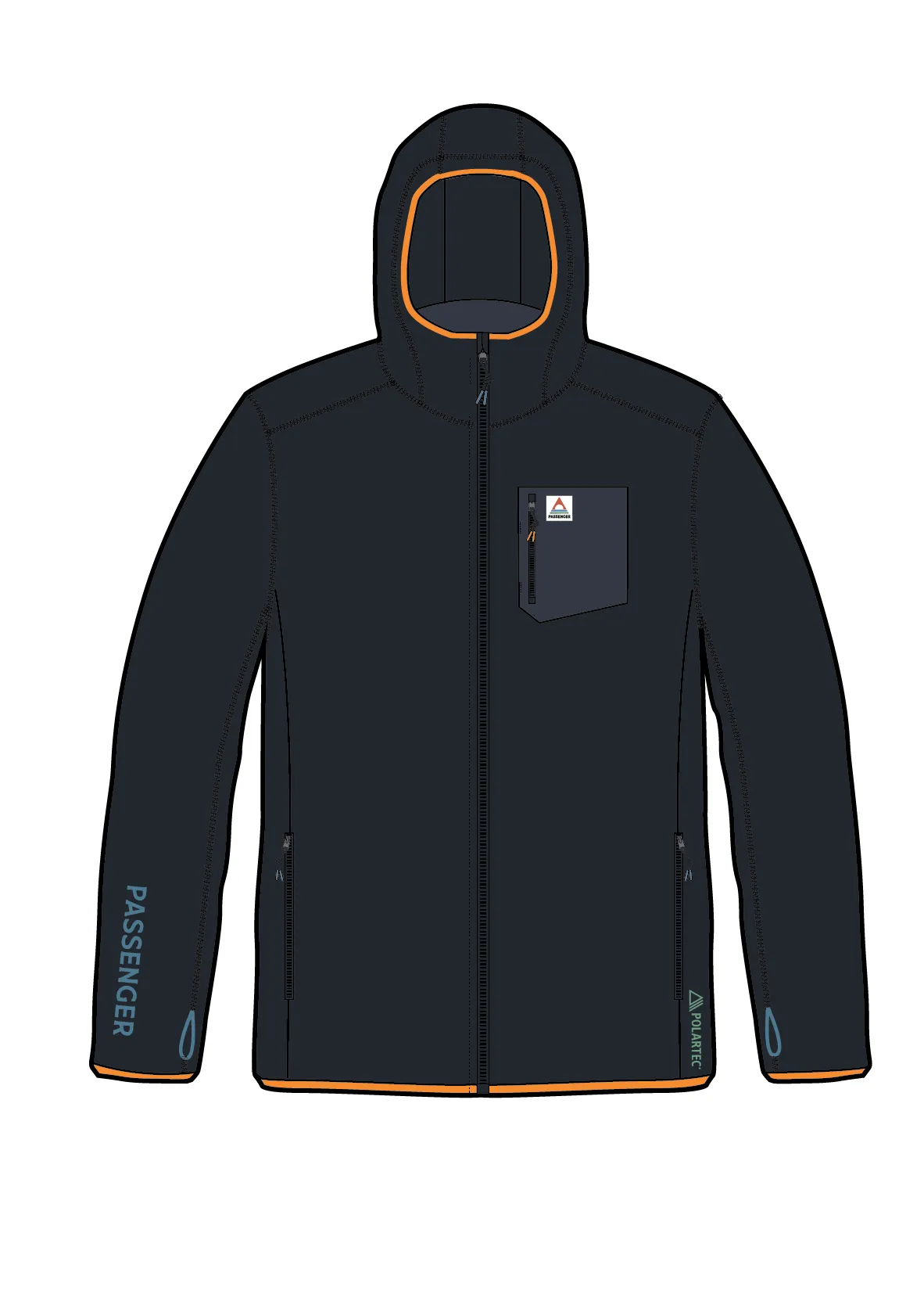 Men's Solitude Recycled Polartec® Fleece Hoodie - Black