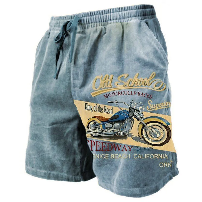 Men's Vintage Motorcycle Casual Hawaii Beach Shorts 88454148YY