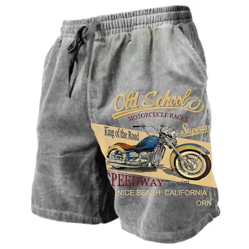 Men's Vintage Motorcycle Casual Hawaii Beach Shorts 88454148YY