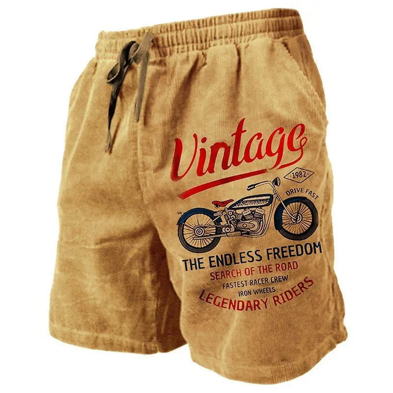 Men's Vintage Motorcycle Casual Hawaii Beach Shorts 88454148YY