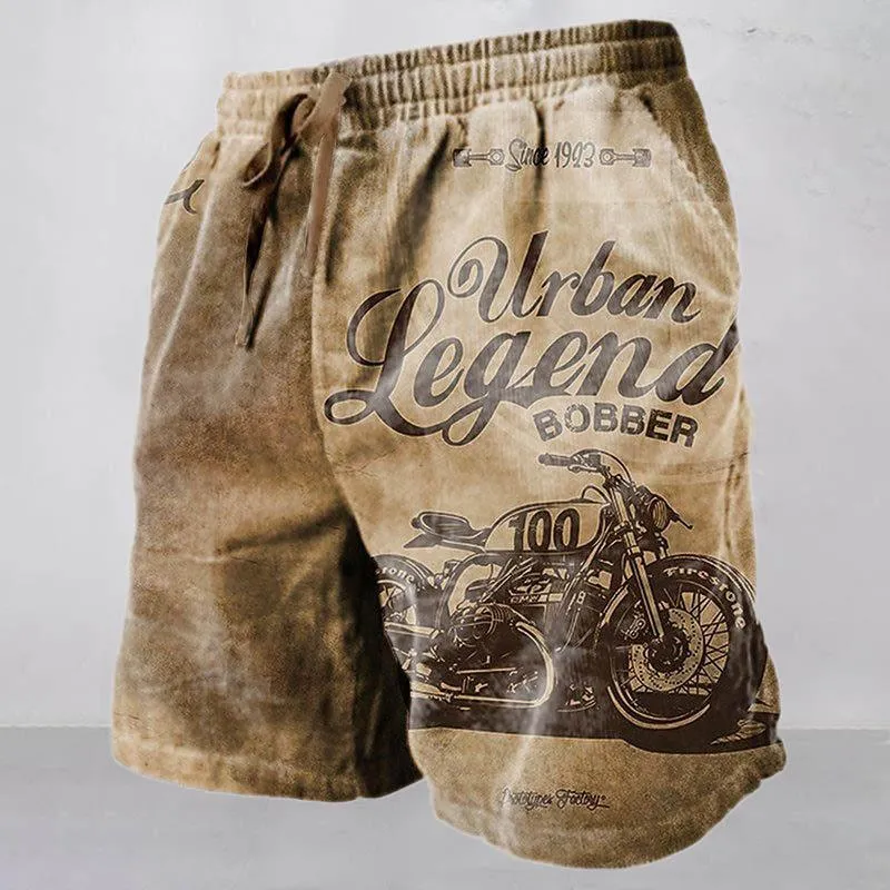 Men's Vintage Motorcycle Casual Hawaii Beach Shorts 88454148YY