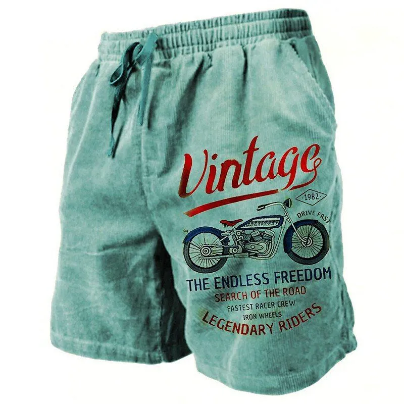Men's Vintage Motorcycle Casual Hawaii Beach Shorts 88454148YY