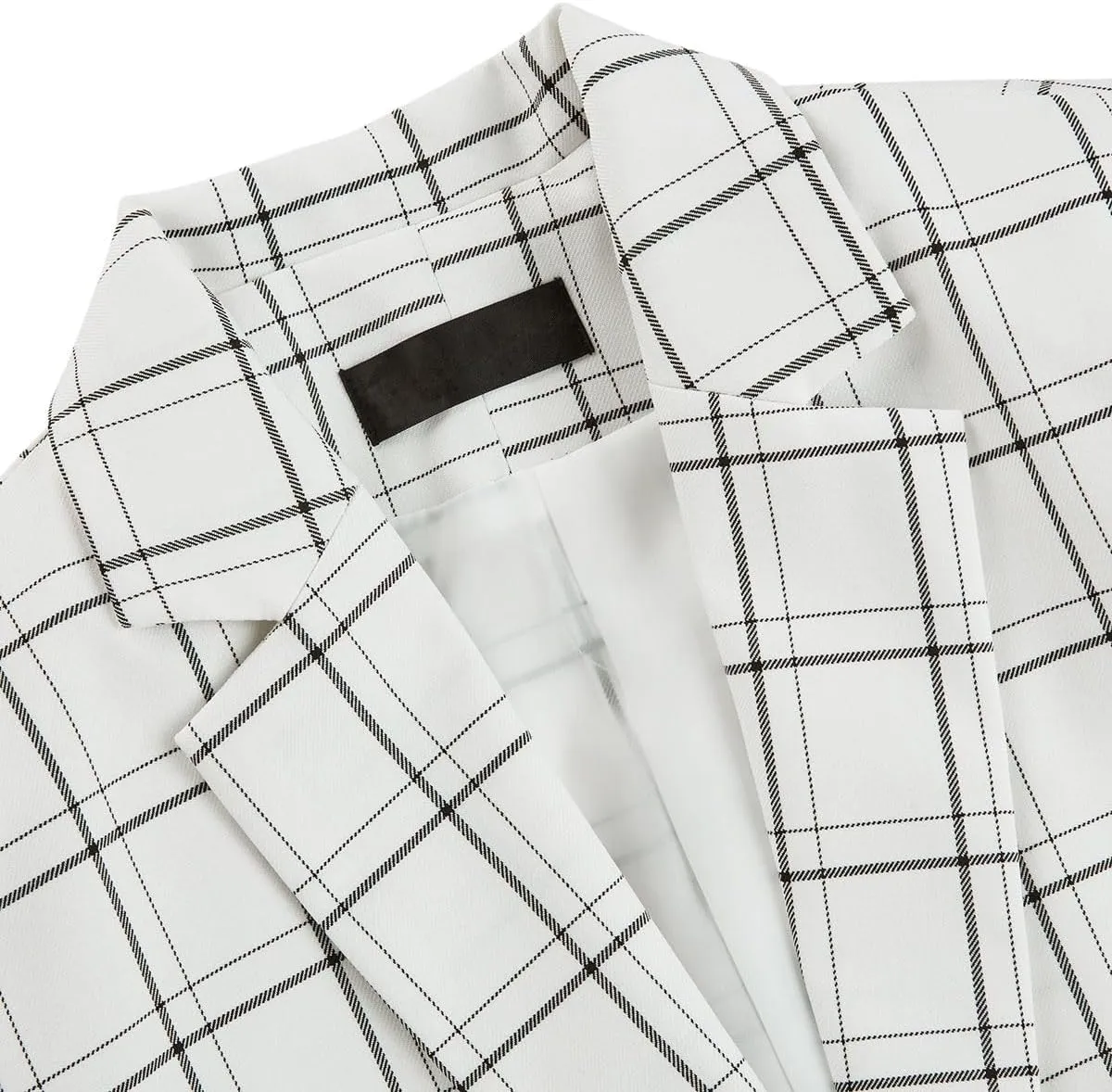 MODFUL Women's 2 Piece Business Plaid Suit Set Office One Button Slim Fit Blazer with Pant