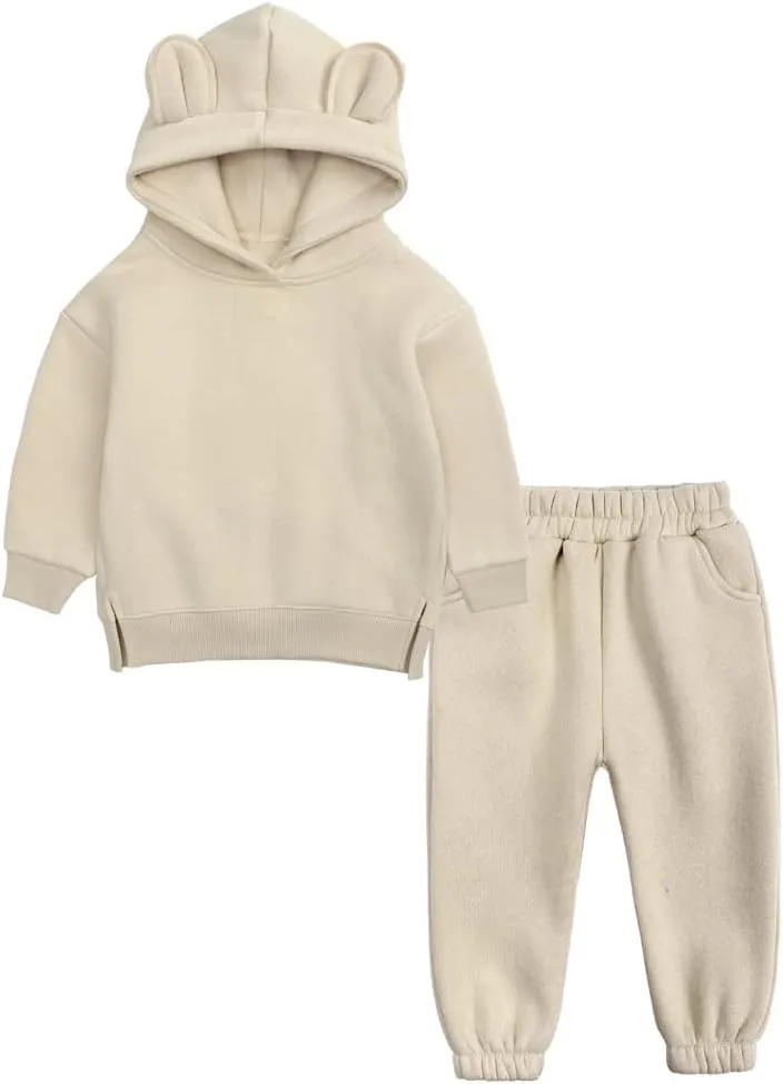 MYGBCPJS Youth 2PCS Jogger Outfits Set Fleece Hooded   Sweatpants Boys Girls Athletic Sweatsuits Pullover Clothes