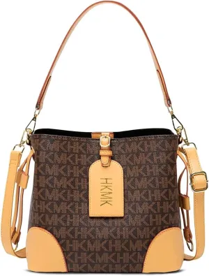 New Women's Tote Handbags with HKMK Pattern, Bucket Bag Tote Bag for Women Fashion Woman Top-Handle Bag