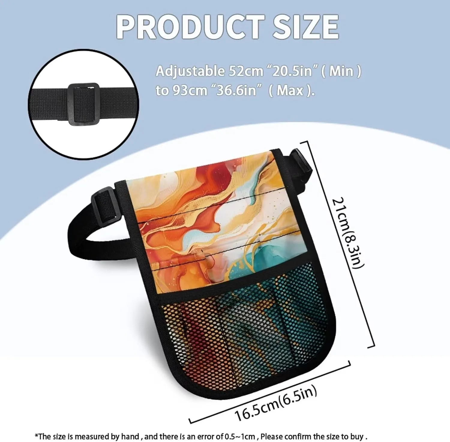 Nurse Fanny Pack,Colored Marble Nurse Pouch for Women Nurse Tool Belt, Nurses Utility Storage Pocket Organizer, Utility Waist Pack Multi Compartment Medical Gear Pocket Belt Bag