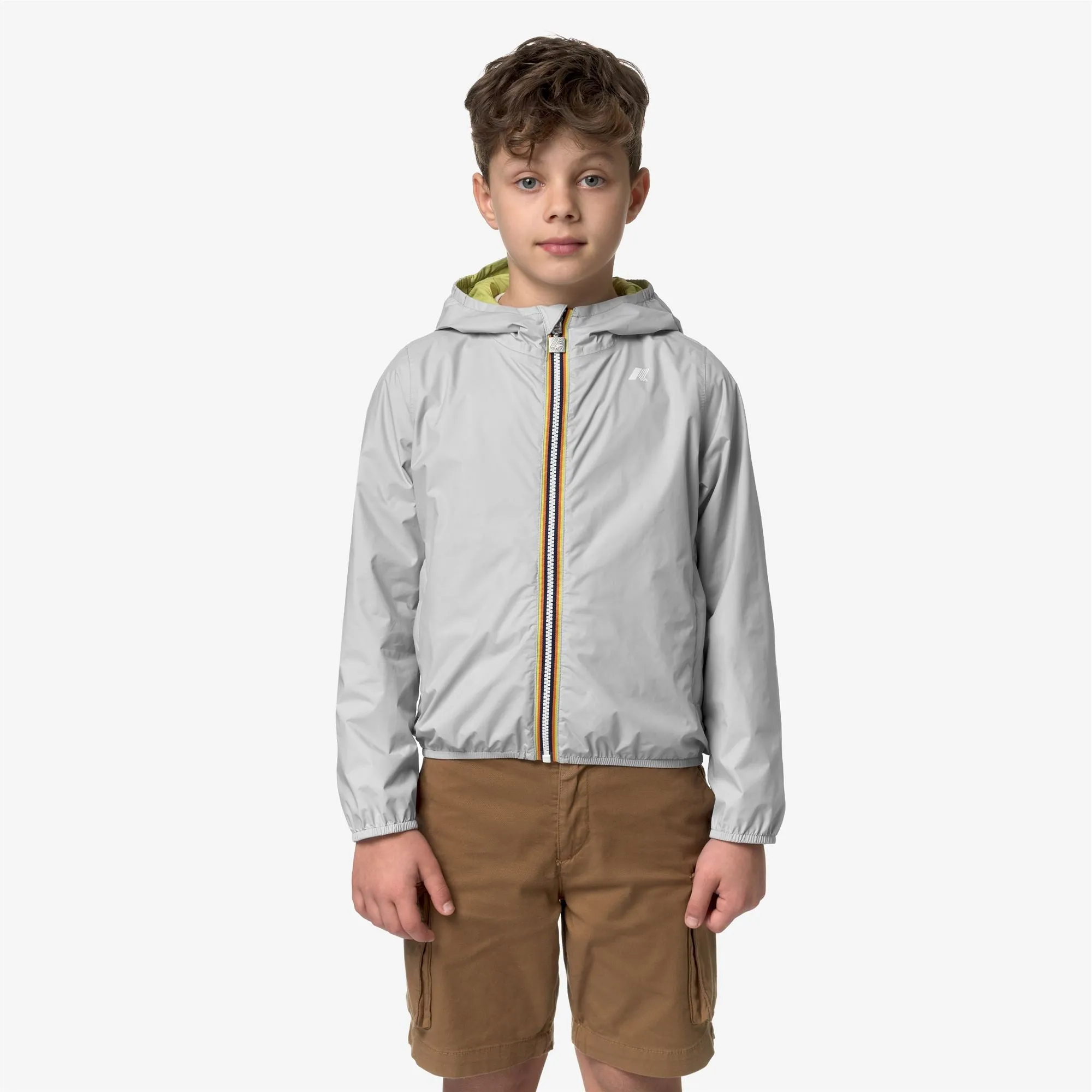 P. JAKE PLUS.2 REVERSIBLE - Jackets - Short - BOY - GREY ASH-GREEN CELERY