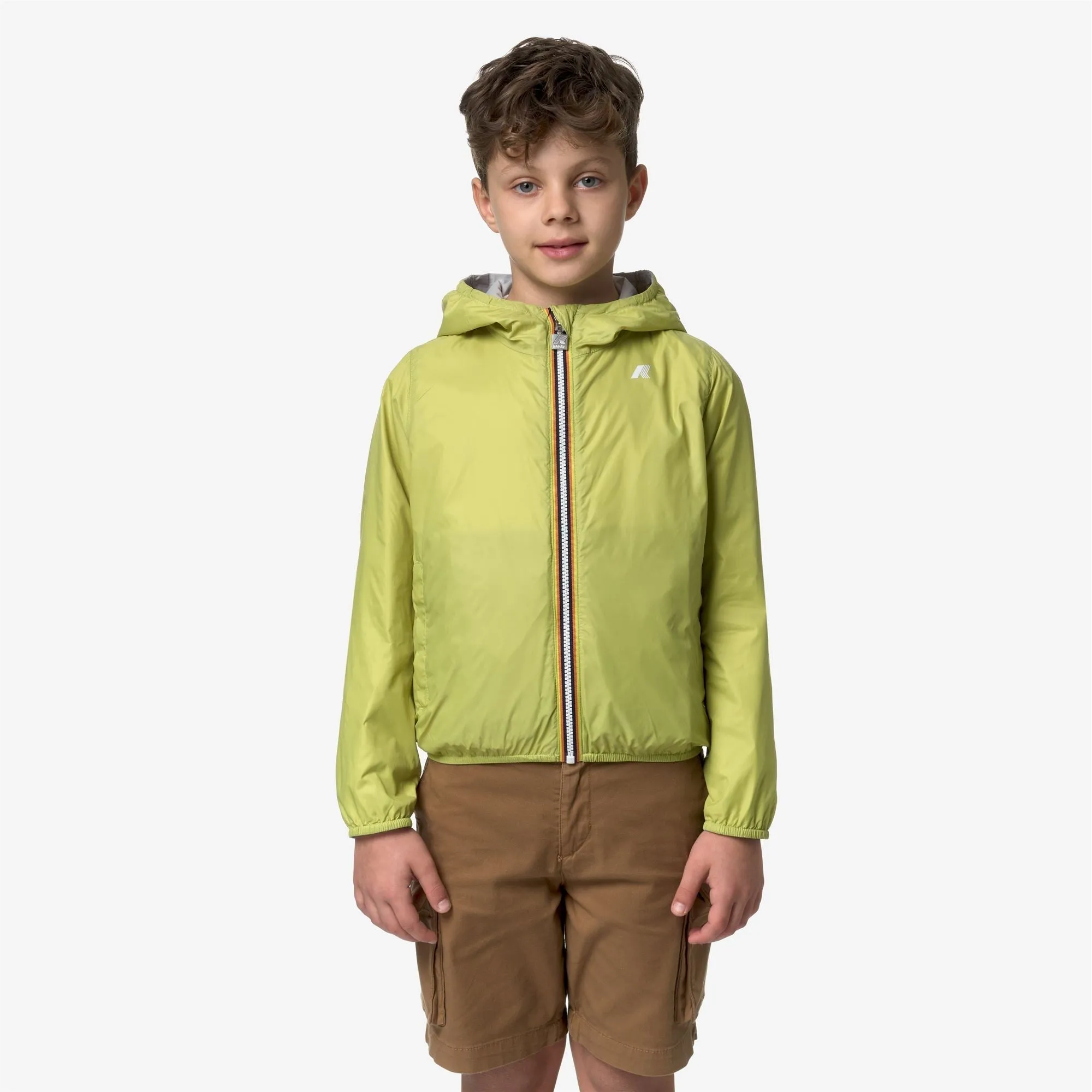 P. JAKE PLUS.2 REVERSIBLE - Jackets - Short - BOY - GREY ASH-GREEN CELERY