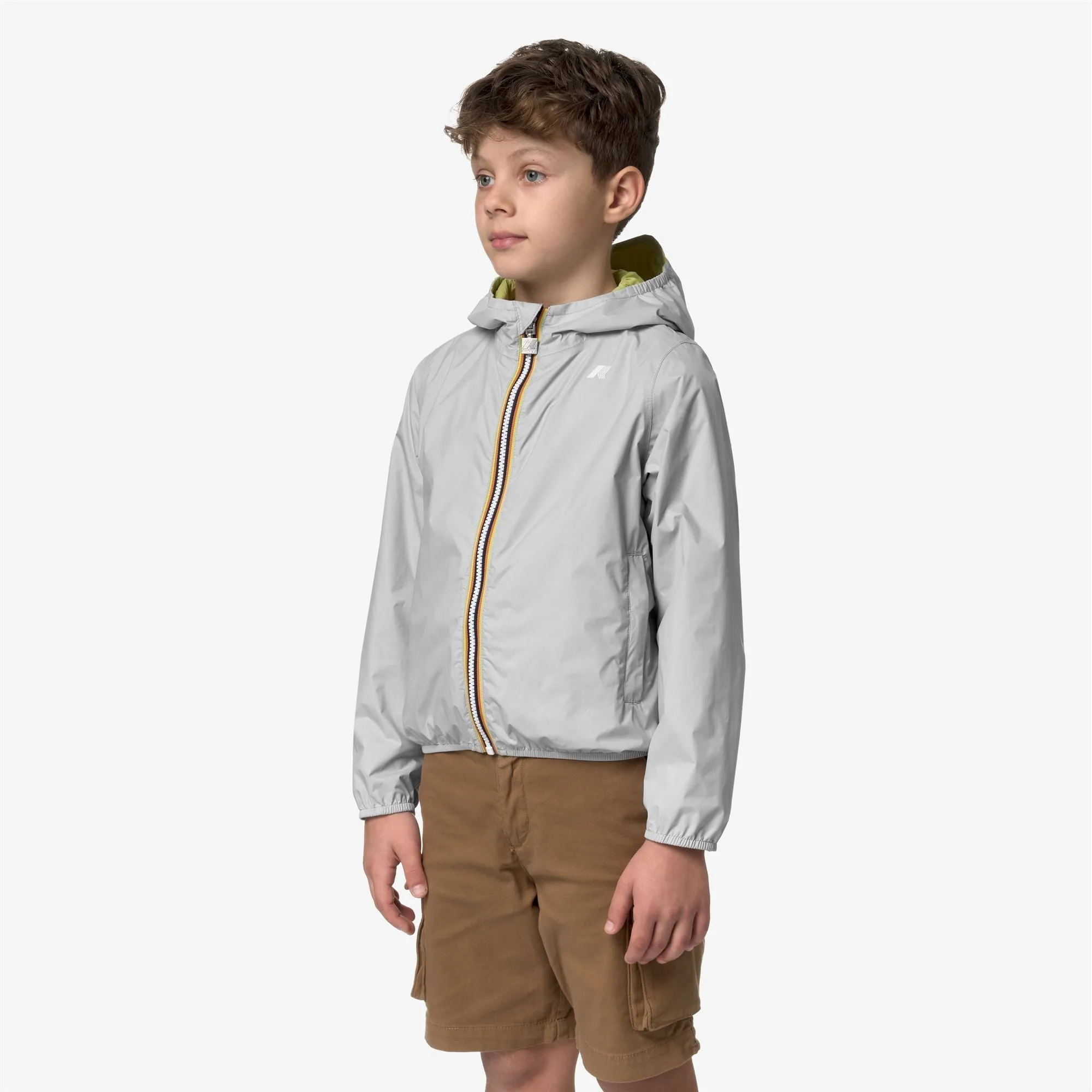 P. JAKE PLUS.2 REVERSIBLE - Jackets - Short - BOY - GREY ASH-GREEN CELERY